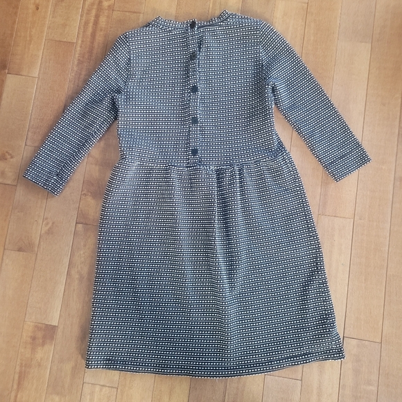 LOFT Textured Swing Dress Button Back Black White XS - Picture 4 of 6